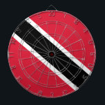 Flag of Trinidad and Tobago Dartboard<br><div class="desc">This design features the national flag of Trinidad and Tobago (officially the Republic of Trinidad and Tobago), which is the southernmost island country in the Caribbean. It consists of the main islands Trinidad and Tobago, as well as numerous much smaller islands. Trinidad and Tobago is particularly known for its fossil-fuel...</div>