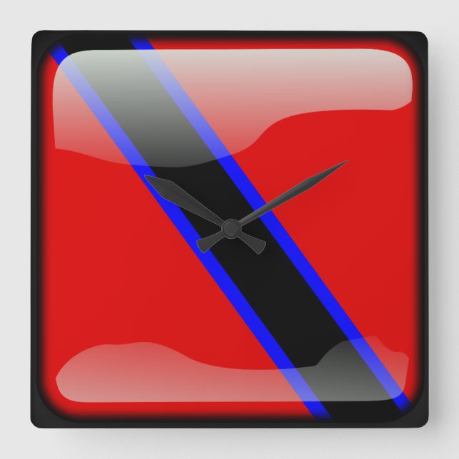 Flag of Trinidad and Tobago Square Wall Clock (Front)