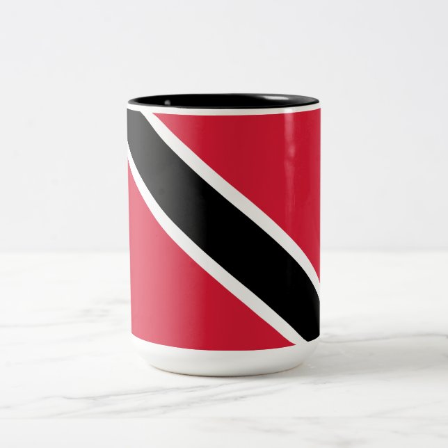 Flag of Trinidad and Tobago Two-Tone Coffee Mug (Center)