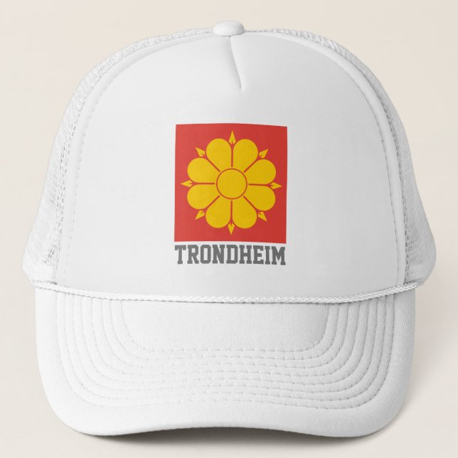 Flag of Trondheim, Norway Trucker Hat (Front)