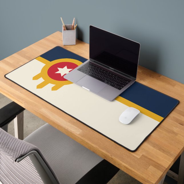 Flag of Tulsa city, Oklahoma State Desk Mat (Office 2)