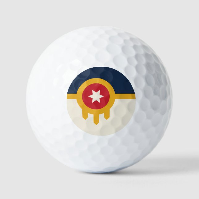 Flag of Tulsa city, Oklahoma State Golf Balls (Front)