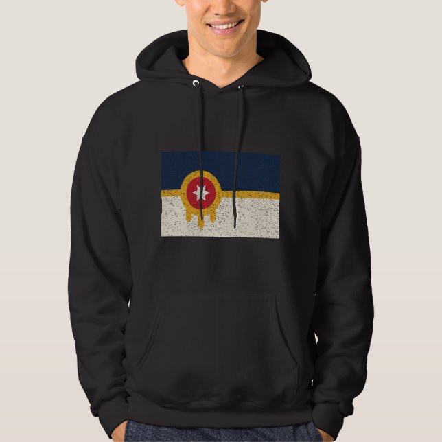 Flag of Tulsa city, Oklahoma State Hoodie (Front)