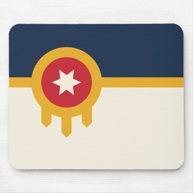 Flag of Tulsa city, Oklahoma State Mouse Mat (Front)