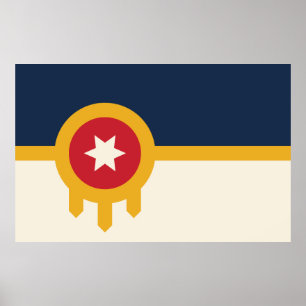 Flag of Tulsa city, Oklahoma State Poster