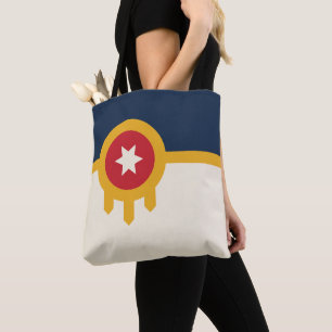 Flag of Tulsa city, Oklahoma State Tote Bag