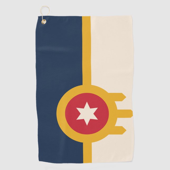 Flag of Tulsa, Oklahoma Golf Towel (Front)
