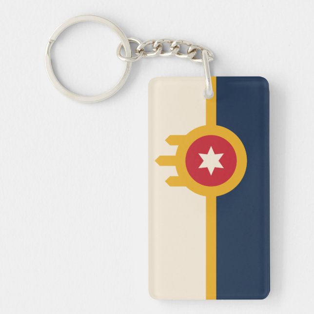 Flag of Tulsa, Oklahoma Key Ring (Front)