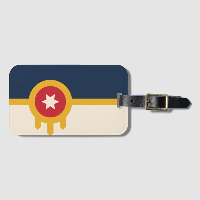 Flag of Tulsa, Oklahoma Luggage Tag (Front Horizontal)