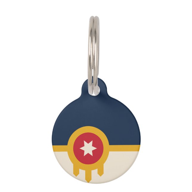 Flag of Tulsa, Oklahoma Pet Tag (Front)