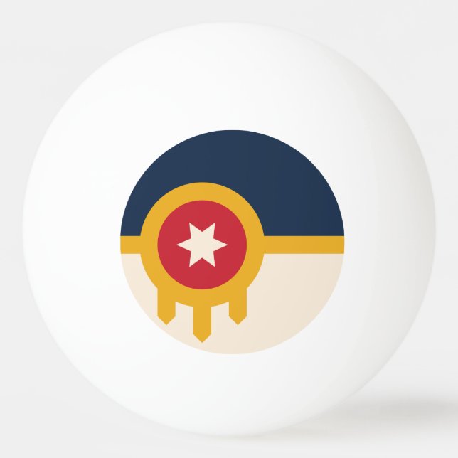 Flag of Tulsa, Oklahoma Ping Pong Ball (Front)