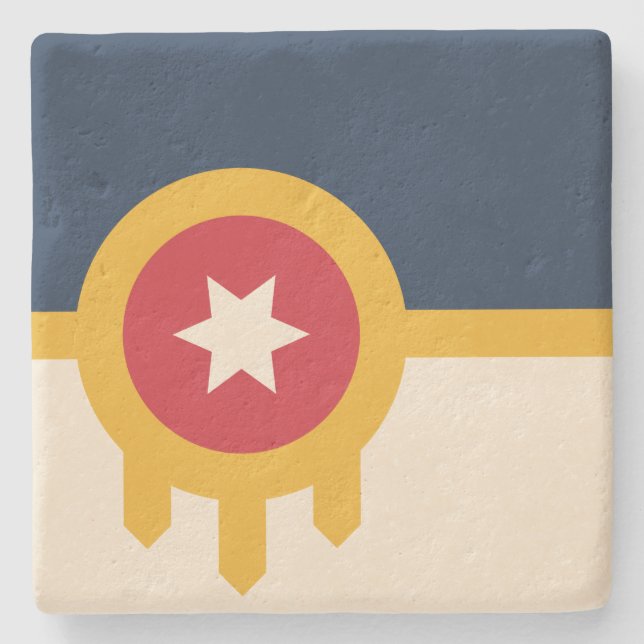 Flag of Tulsa (Oklahoma) Stone Coaster (Front)