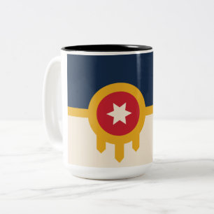 Flag of Tulsa (Oklahoma) Two-Tone Coffee Mug