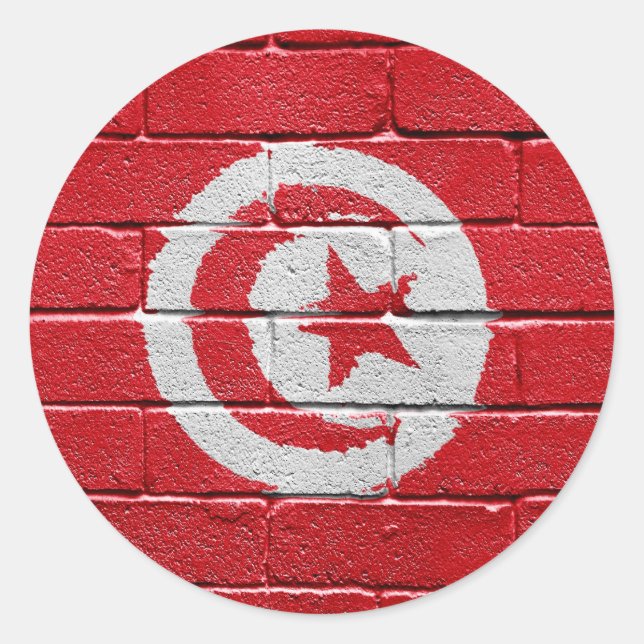 Flag of Tunisia Classic Round Sticker (Front)
