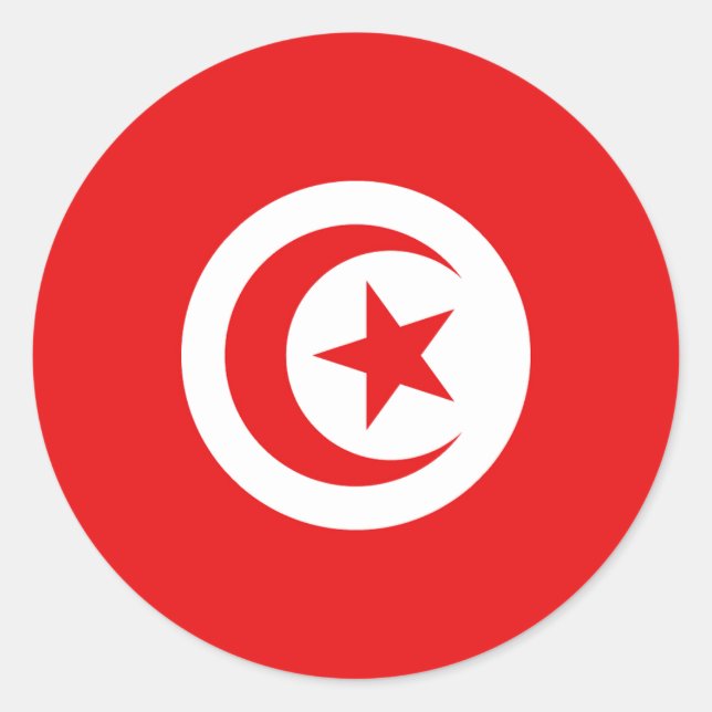Flag of Tunisia Classic Round Sticker (Front)