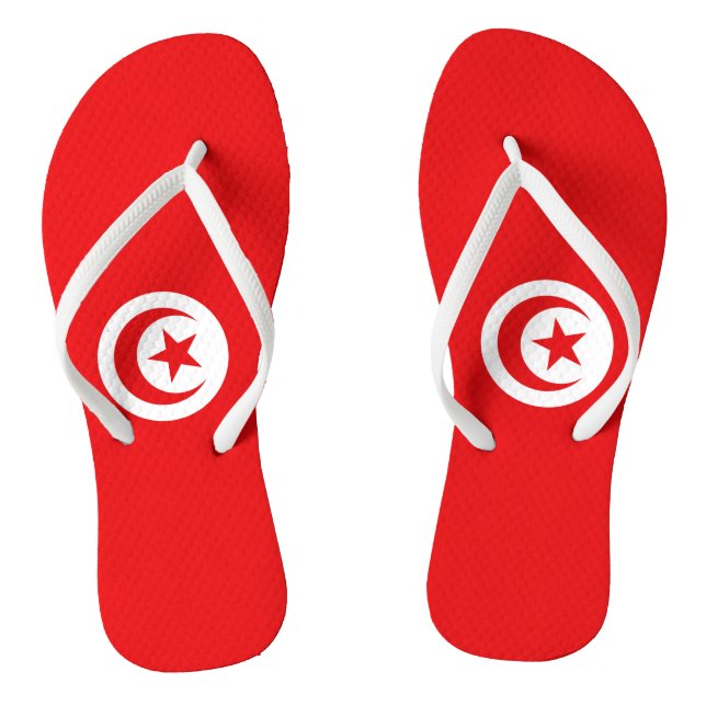Flag of Tunisia Flip Flops (Footbed)