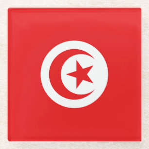 Flag of Tunisia Glass Coaster