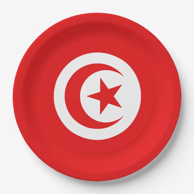 Flag of Tunisia Paper Plate (Front)