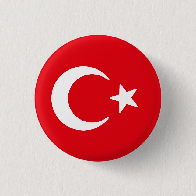 Flag of Turkey 3 Cm Round Badge (Front)