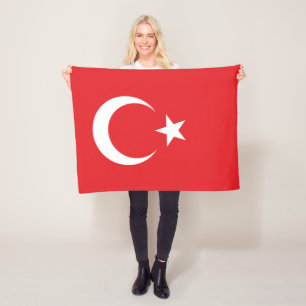 Flag of Turkey Fleece Blanket