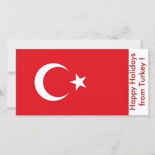 Flag of Turkey, Happy Holidays from Turkey Holiday Card
