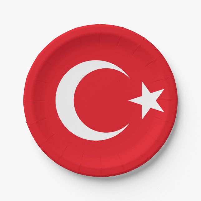 Flag of Turkey Paper Plates (Front)