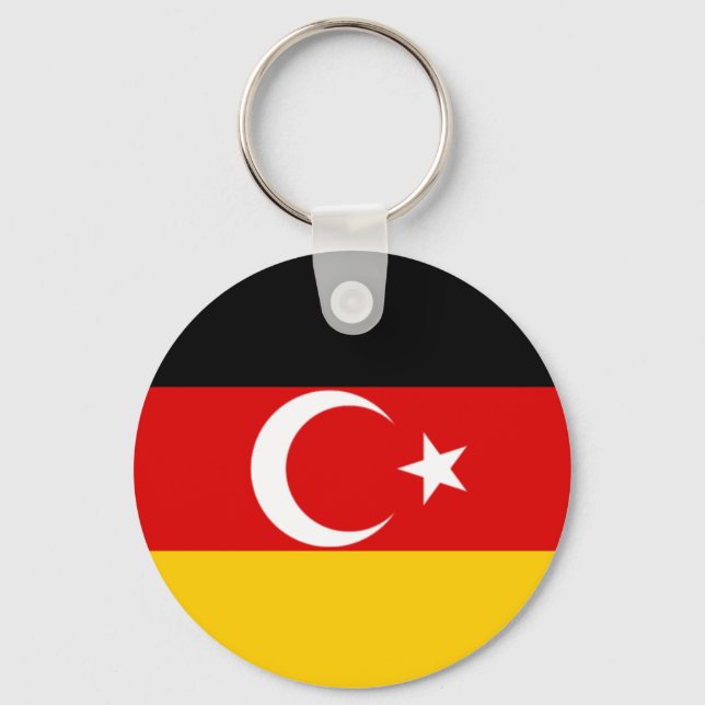 Flag of Turkish Community of Germany Key Ring (Front)