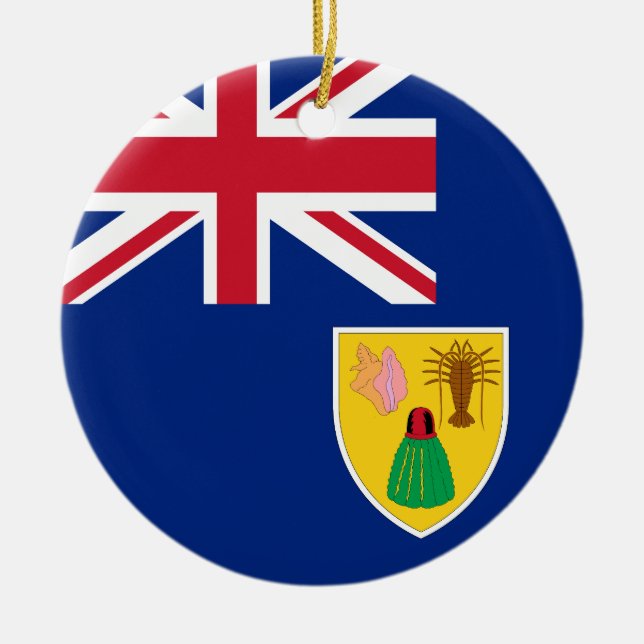 Flag of Turks and Caicos Islands Ceramic Tree Decoration (Front)