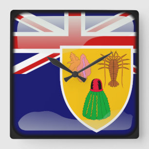 Flag of Turks and Caicos Islands Square Wall Clock