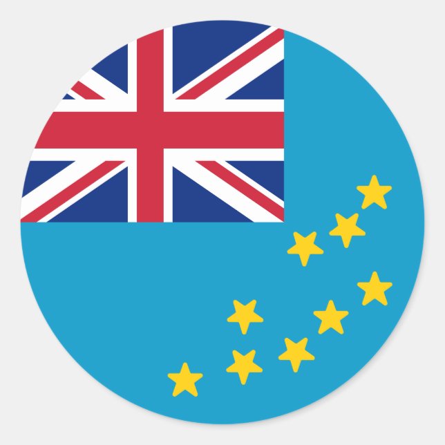 Flag of Tuvalu Classic Round Sticker (Front)