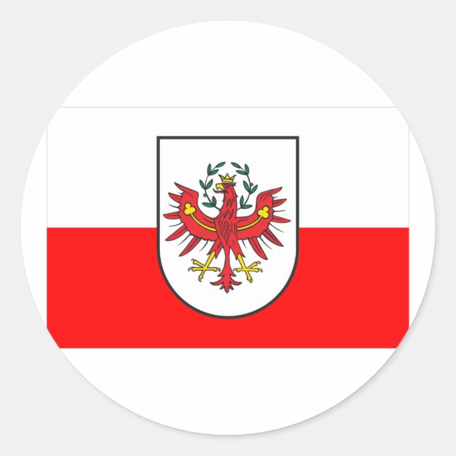 Flag of Tyrol, Austria Classic Round Sticker (Front)