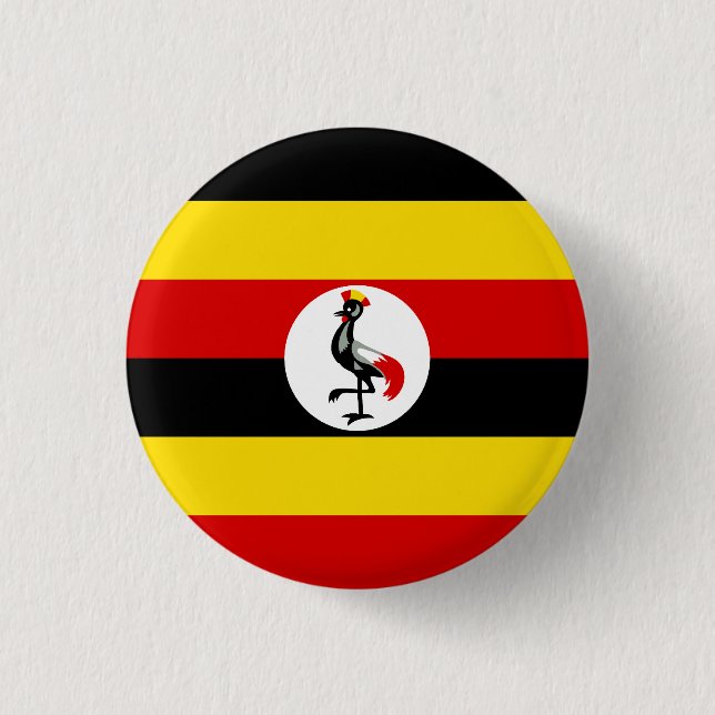 Flag of Uganda 3 Cm Round Badge (Front)