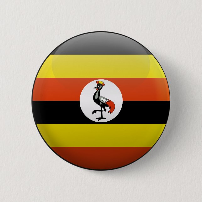 Flag of Uganda 6 Cm Round Badge (Front)