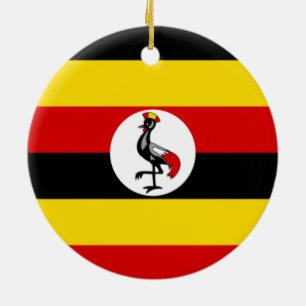 Flag of Uganda Ceramic Tree Decoration