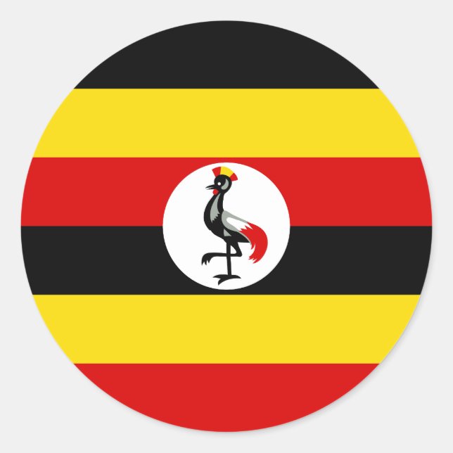 Flag of Uganda Classic Round Sticker (Front)