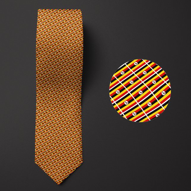 Flag of Uganda Pattern Necktie highlights the nati (Creator Uploaded)