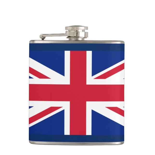 Flag of UK Vinyl Wrapped Flask (Front)