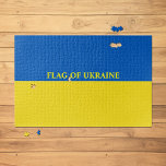 Flag of Ukraine 20"x30" Jigsaw Puzzle<br><div class="desc">20"x30" puzzle of the flag of Ukraine is in the colours of blue and yellow. Flag of Ukraine typography. Other sizes are available. Contact Sandy at admin@giftsyoutreasure.com</div>