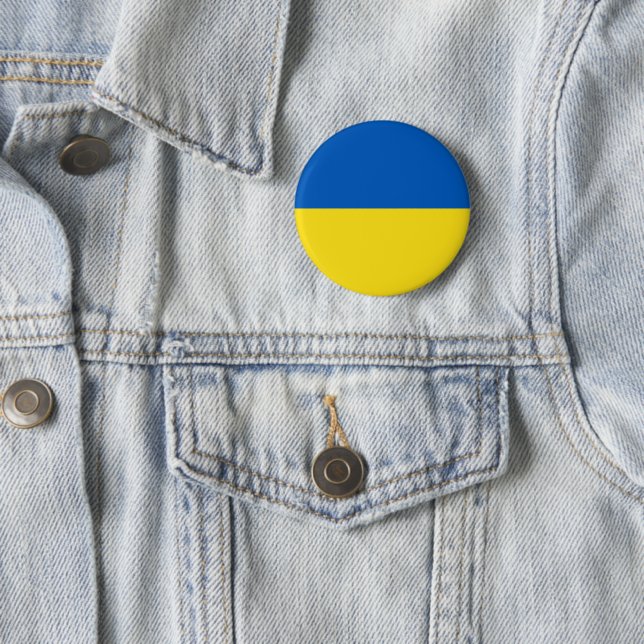 Flag of Ukraine 6 Cm Round Badge (In Situ)