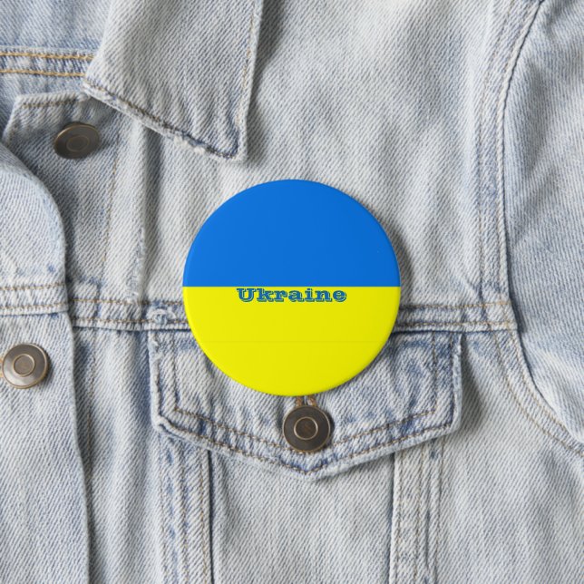 Flag of Ukraine 7.5 Cm Round Badge (In Situ)