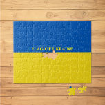 Flag of Ukraine 8"x10" Jigsaw Puzzle<br><div class="desc">8"x10" puzzle of the flag of Ukraine is in the colours of blue and yellow. Flag of Ukraine typography. Other sizes are available. Contact Sandy at admin@giftsyoutreasure.com</div>