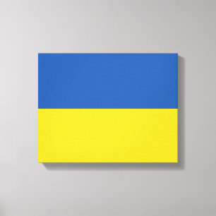 Flag of Ukraine Button Canvas Print