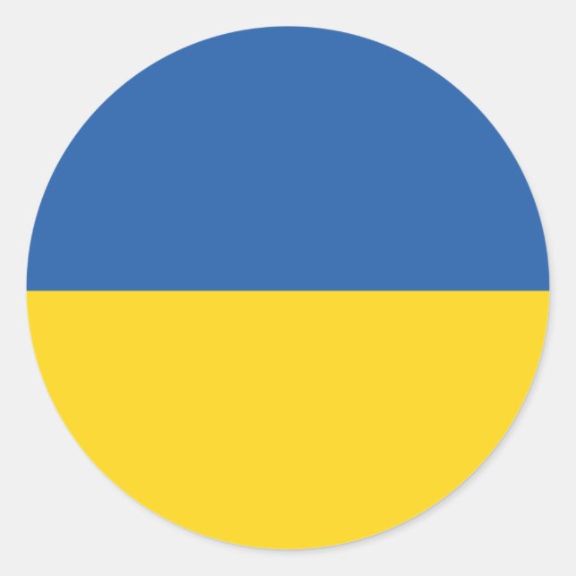Flag of Ukraine Button Classic Round Sticker (Front)