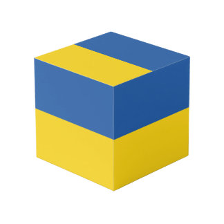 Flag of Ukraine Button Cube