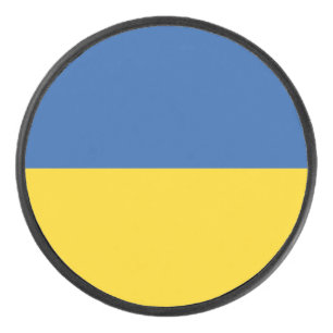 Flag of Ukraine Button Hockey Puck
