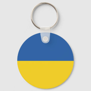 Flag of Ukraine Button Key Ring