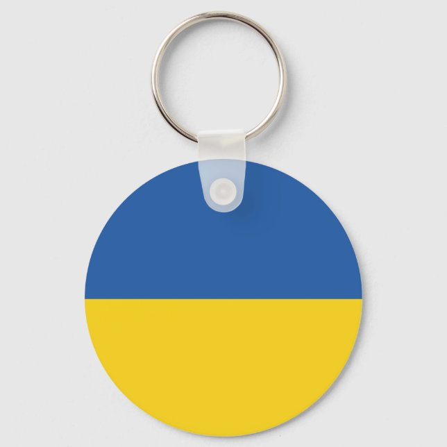 Flag of Ukraine Button Key Ring (Front)