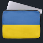 Flag of Ukraine Button Laptop Sleeve<br><div class="desc">The flag of Ukraine is a banner of two equally sized horizontal bands of blue and yellow. The top represents sky and the yellow represents wheat.
The National Flag of Ukraine</div>