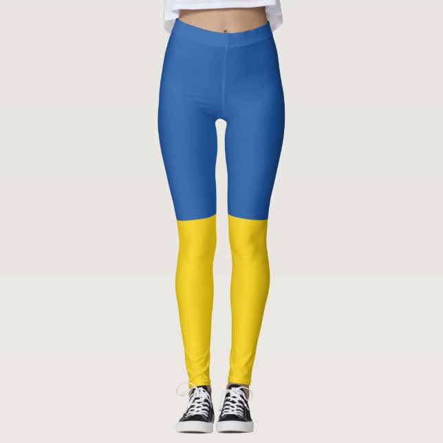 Flag of Ukraine Button Leggings (Front)