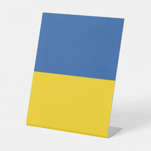 Flag of Ukraine Button Pedestal Sign